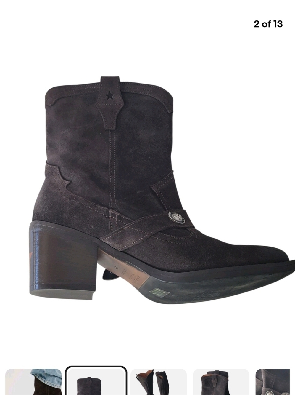 Free People Lady Lonestar Suede Western Boots size 39 Size 8.5 - Picture 3 of 12